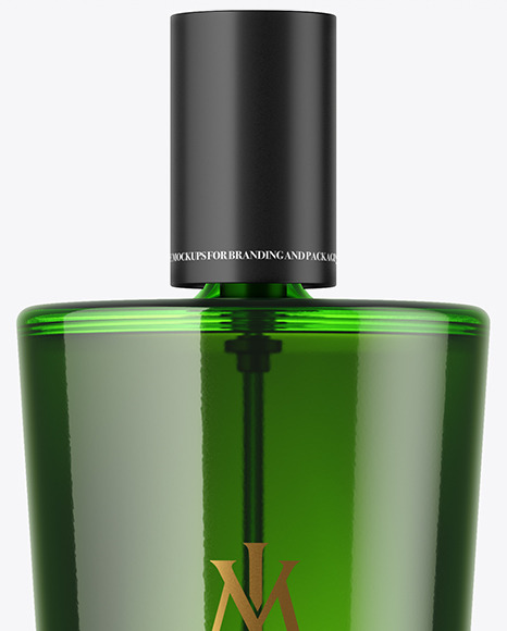 Green Glass Perfume Bottle Mockup