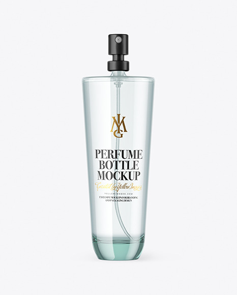 Blue Glass Perfume Bottle Mockup