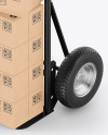 Hand Truck With Kraft Boxes Mockup