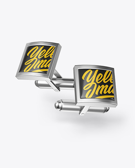 Two Cufflinks with Square Caps Mockup