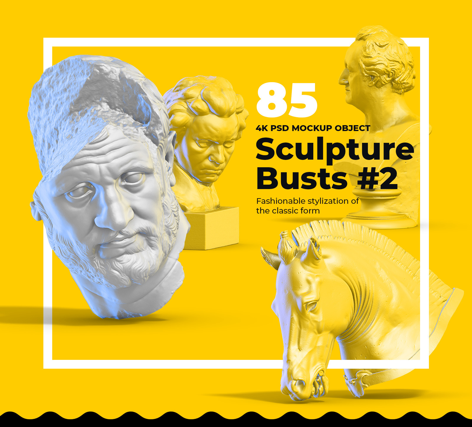 Collection of 85 Sculptures Busts #2, for branding and design of your product