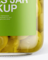 Glass Green Olives Jar with Paper Cap Mockup