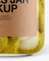 Glass Green Olives Jar with Paper Cap Mockup