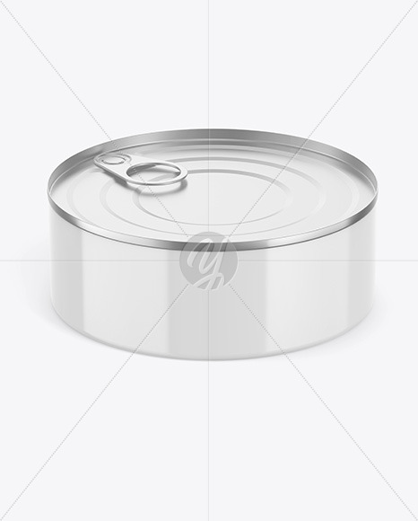 Metallic Tin Can w/ Glossy Finish Mockup