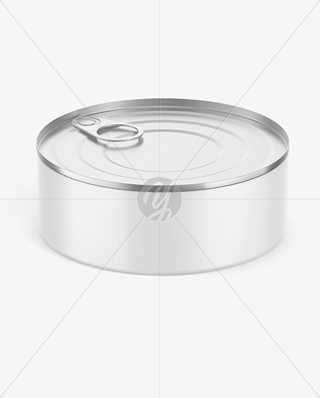 Metallic Tin Can w/ Matte Finish Mockup