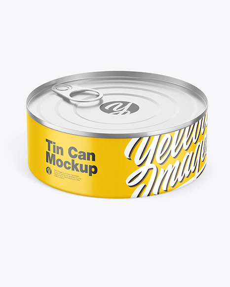 Metallic Tin Can w/ Matte Finish Mockup