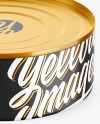 Metallic Tin Can w/ Matte Finish Mockup