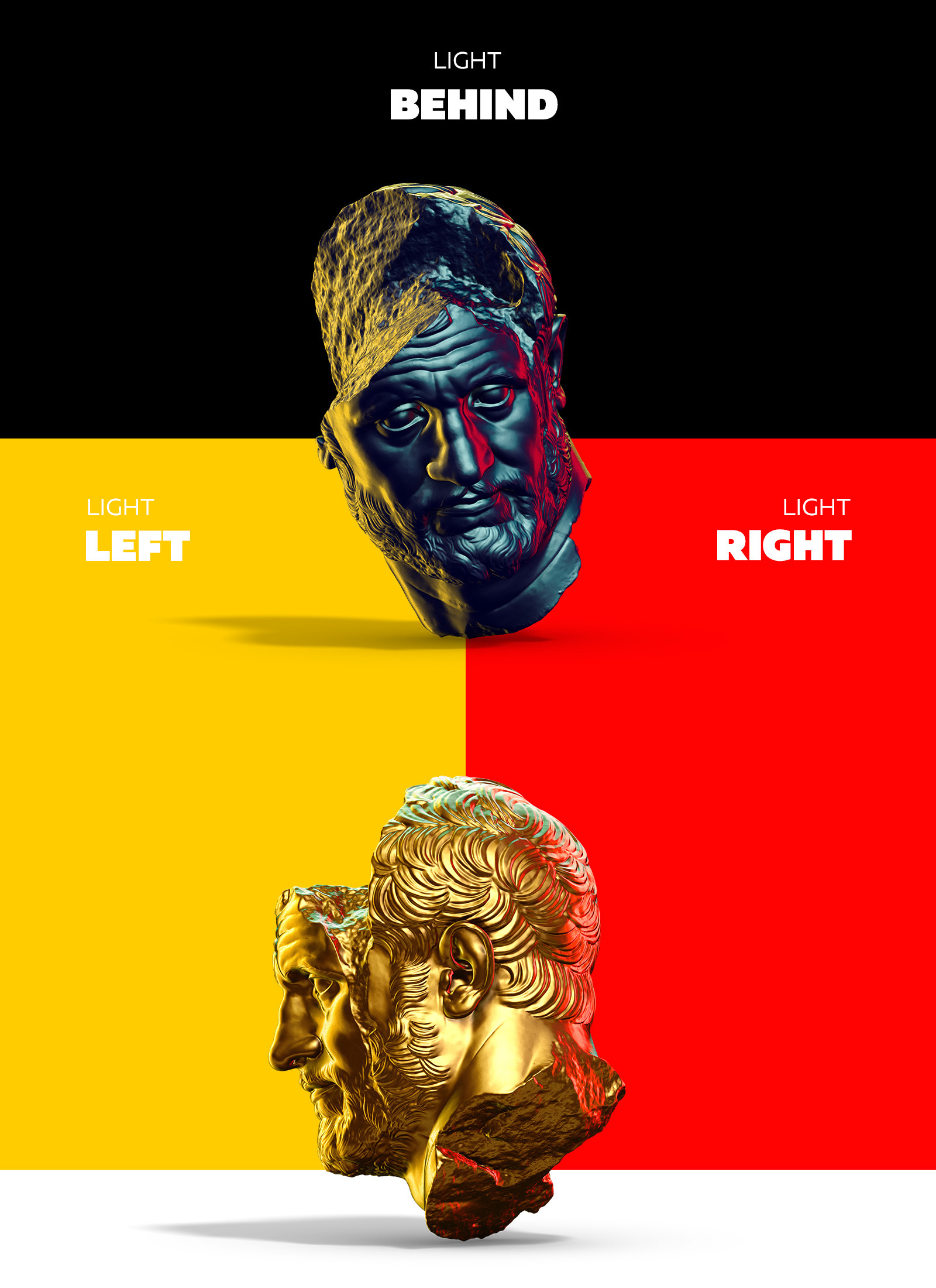 Collection of 5 Sculptures Busts #3, for branding and design of your product Collection of 5 Sculptures Busts #3, for branding and design of your product