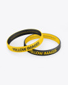 Two Matte Silicone Wristbands Mockup