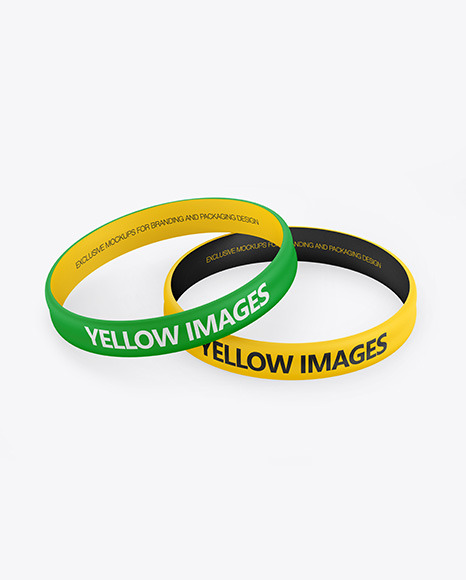 Two Matte Silicone Wristbands Mockup