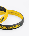 Two Matte Silicone Wristbands Mockup