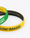 Two Matte Silicone Wristbands Mockup