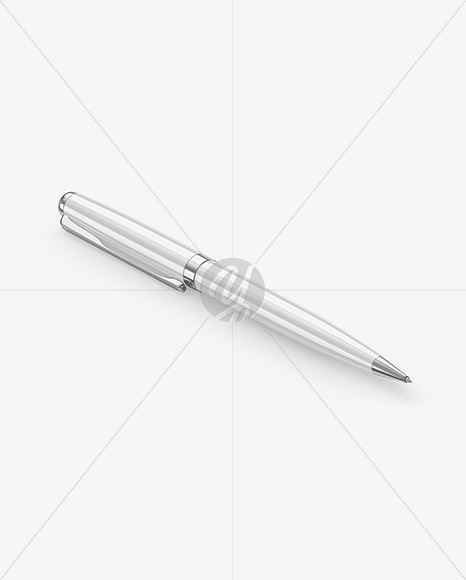 Glossy Pen w/ Metallic Finish Mockup