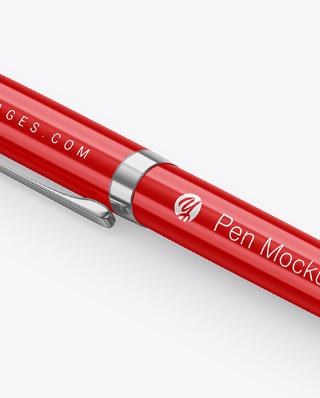 Glossy Pen w/ Metallic Finish Mockup