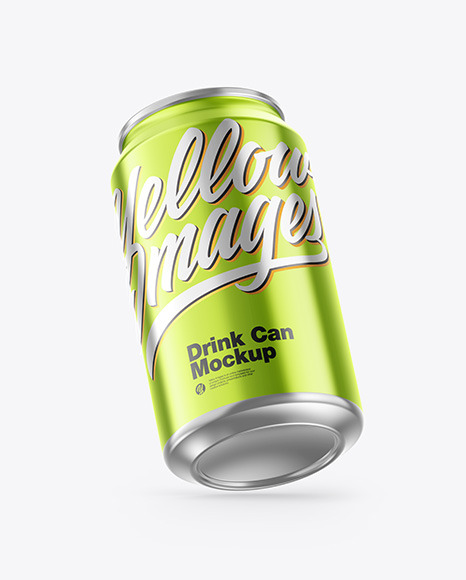 Glossy Metallic Drink Can Mockup