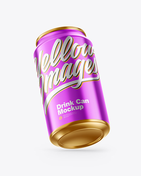 Glossy Metallic Drink Can Mockup