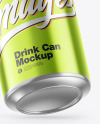 Glossy Metallic Drink Can Mockup