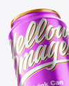 Glossy Metallic Drink Can Mockup