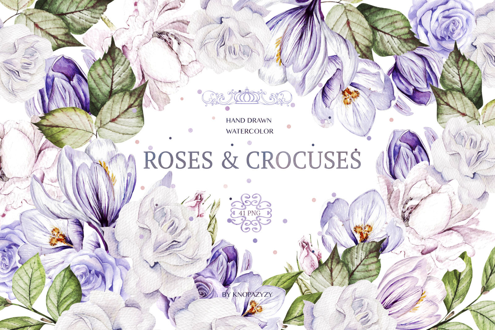 Watercolor Roses &amp; Crocuses