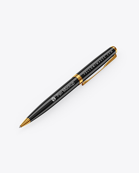 Glossy Pen w/ Metallic Finish Mockup