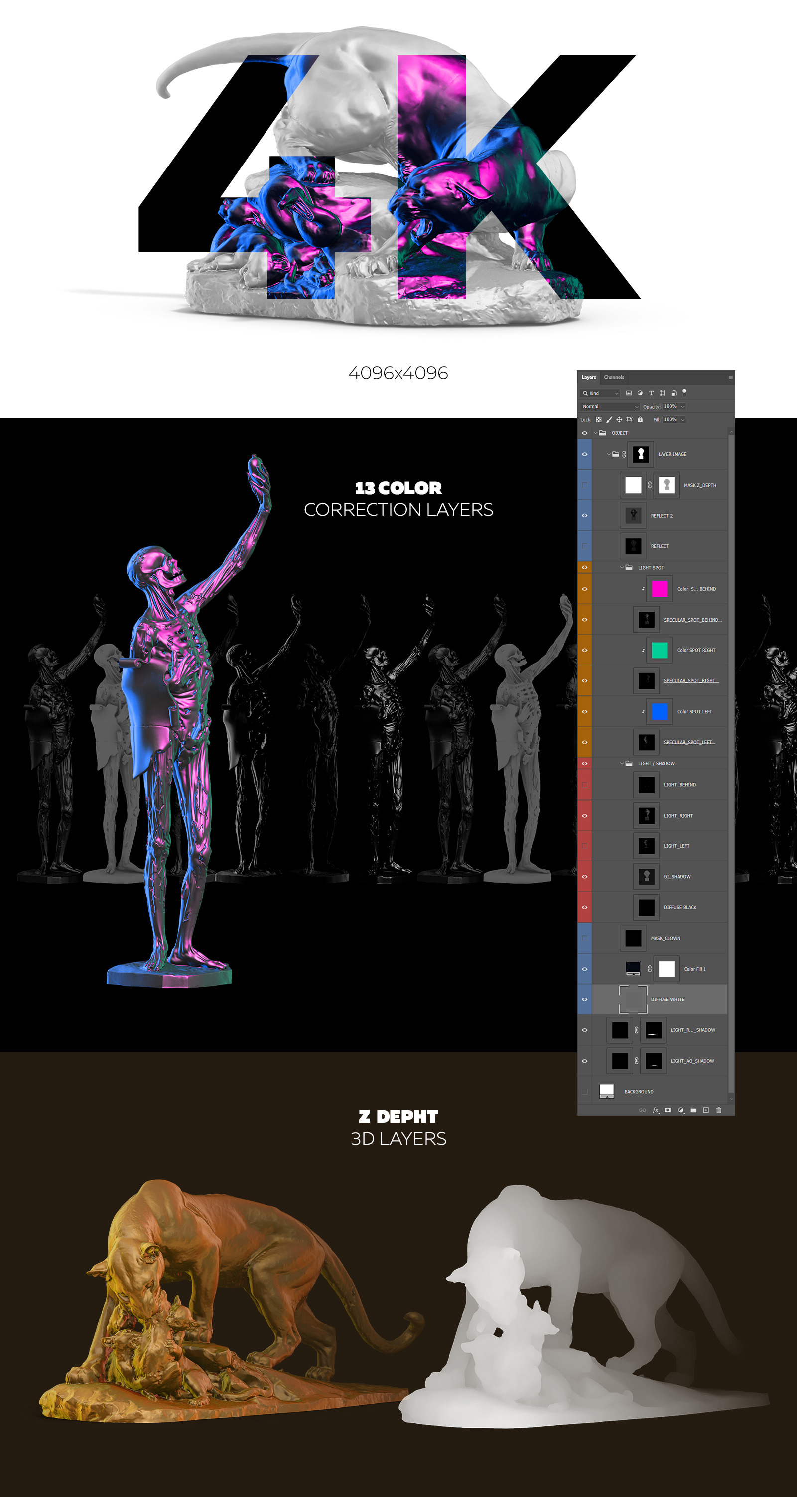 Collection of 130 Sculptures Statue #4, for branding and design of your product Collection of 130 Sculptures Statue #4, for branding and design of your product