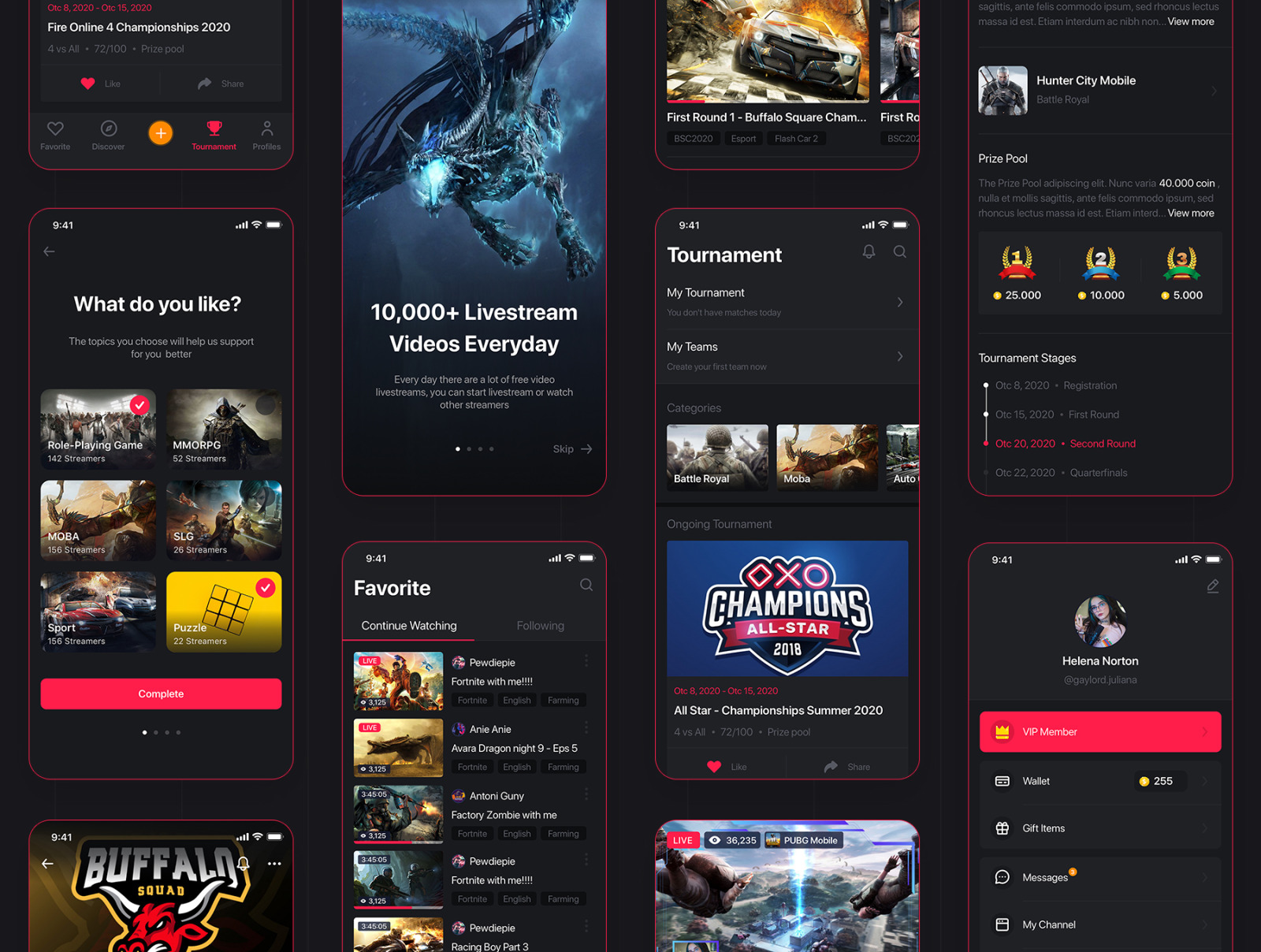 Climax - Live Game Streaming UI Kit Climax - Live Game Streaming UI Kit