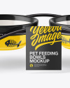 Two Glossy Pet Feeding Bowls Mockup