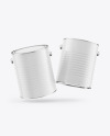 Two Matte Paint Buckets Mockup