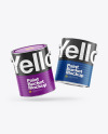 Two Matte Paint Buckets Mockup