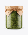 Glass Pesto Sauce Jar with Paper Cap Mockup