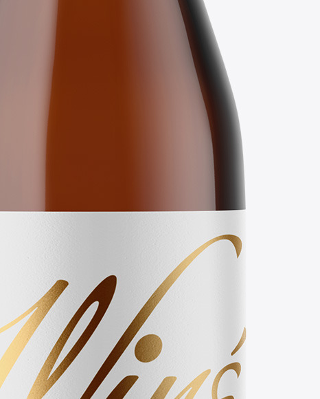 Amber Glass White Wine Bottle Mockup