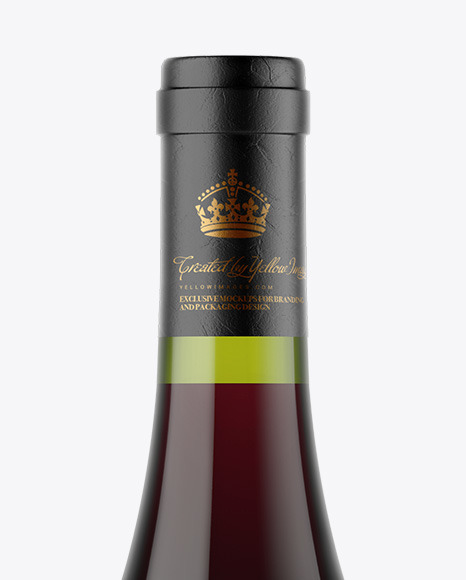 Green Glass Red Wine Bottle Mockup