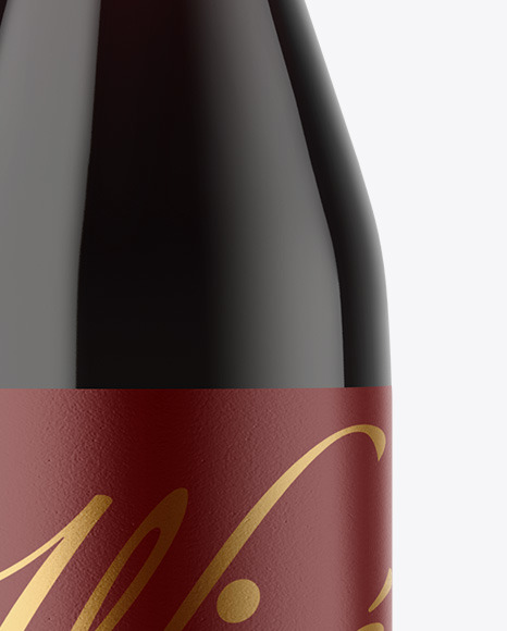 Green Glass Red Wine Bottle Mockup
