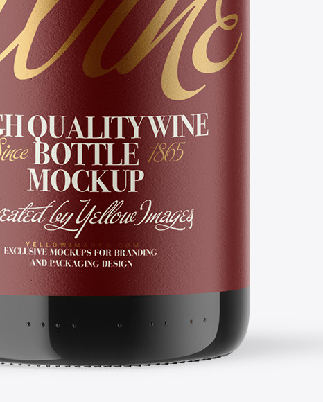 Green Glass Red Wine Bottle Mockup