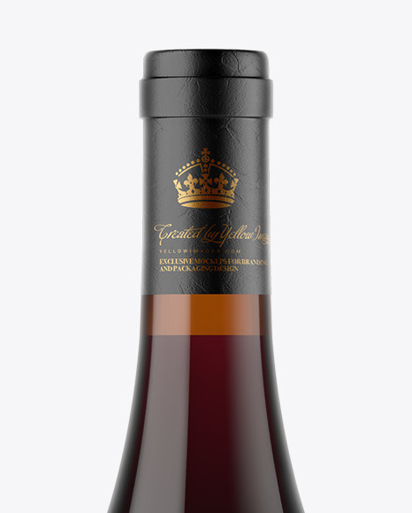 Amber Glass Red Wine Bottle Mockup