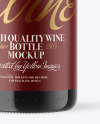 Amber Glass Red Wine Bottle Mockup