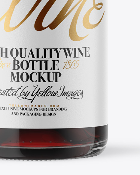 Clear Glass Red Wine Bottle Mockup