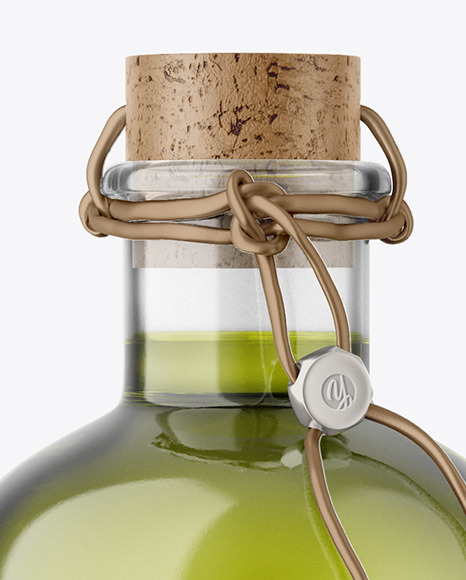 Glass Olive Oil Bottle Mockup