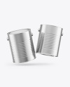 Two Metallic Paint Buckets Mockup