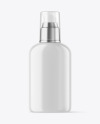 Glossy Cosmetic Bottle with Pump Mockup