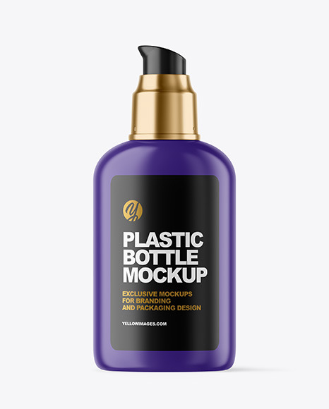 Matte Cosmetic Bottle with Pump Mockup - Cosmetic+bottle+with+pump+dispenser+mockup+/+matt+-+Smarty+Mockups