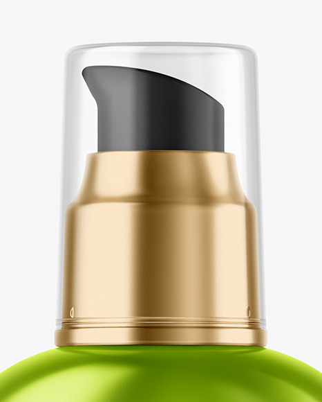 Metallic Cosmetic Bottle with Pump Mockup