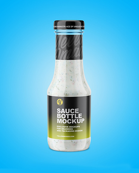 Clear Glass Sauce Bottle Mockup Clear Glass Sauce Bottle Mockup