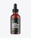 Frosted Dark Amber Glass Dropper Bottle Mockup