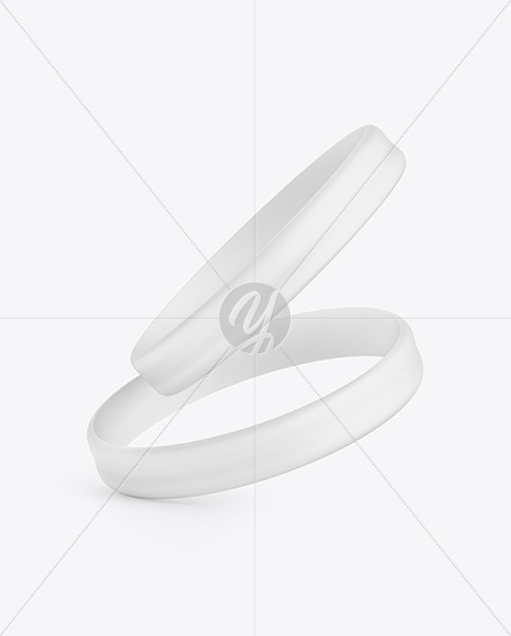 Two Matte Silicone Wristbands Mockup