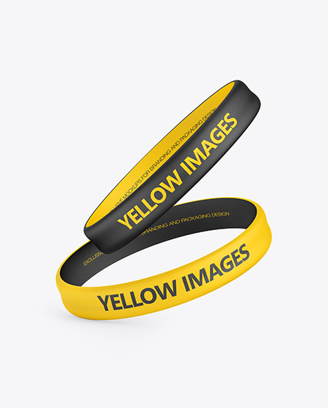 Two Matte Silicone Wristbands Mockup