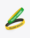 Two Matte Silicone Wristbands Mockup