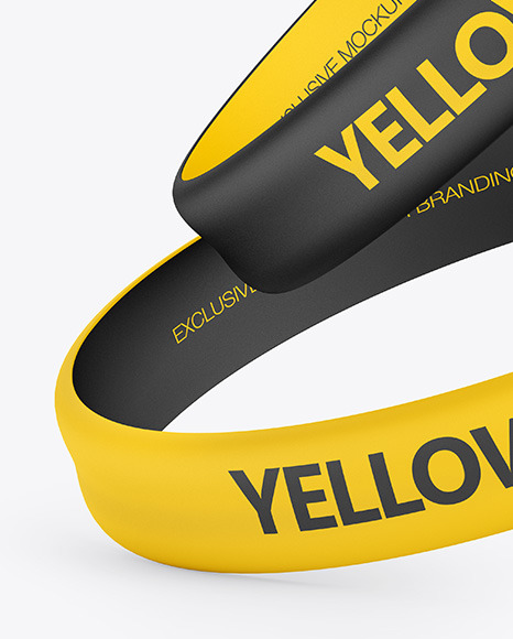 Two Matte Silicone Wristbands Mockup