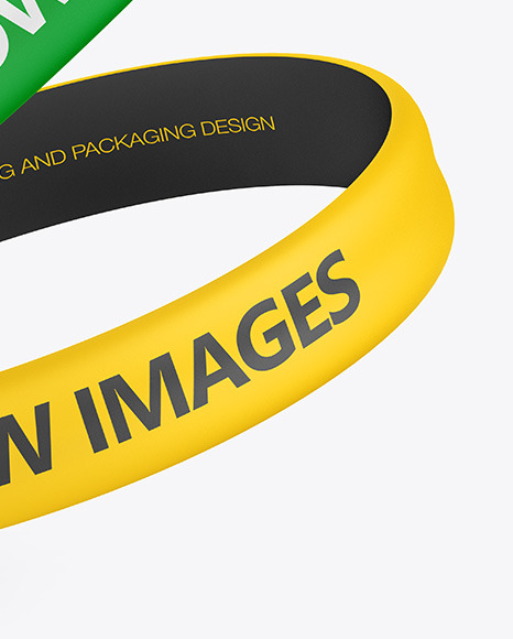 Two Matte Silicone Wristbands Mockup