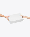 Mailing Box in Hands Mockup